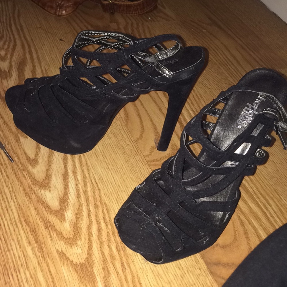 Strappy high heels